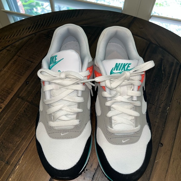 Nike Air Max with Black, White, Teal, and Coral Accents - Picture 5 of 9